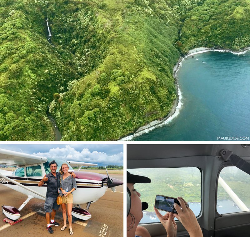 flying over Maui